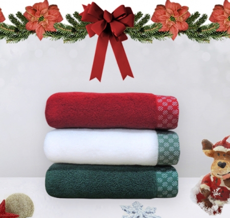 발렌티노 크리스티 크리스마스 프리미엄 30수면사 눈꽃 타올 #2