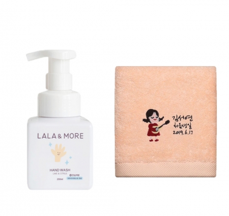 호텔수건 피치핑크170g + 라라앤모어 매직 핸드워시250ml 타올세트 #2