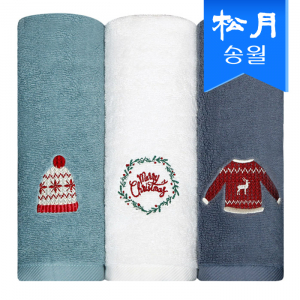 [송월타올] 크리스마스 윈터데이 항균 150g 세면 타올 s