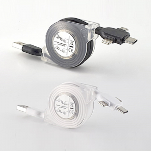 3in1 멀티 케이블 릴 케이블 고속충전 C타입 삼성 아이폰