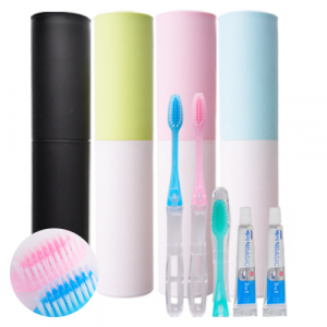 접이식 칫솔 바닐라 원통 세트 (2080 치약 4g)