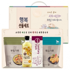 [곰표] 곰표 부침가루 500g+곰표 튀김가루 500g+백설 카놀라유 500ml+위생팩 50매 선물세트