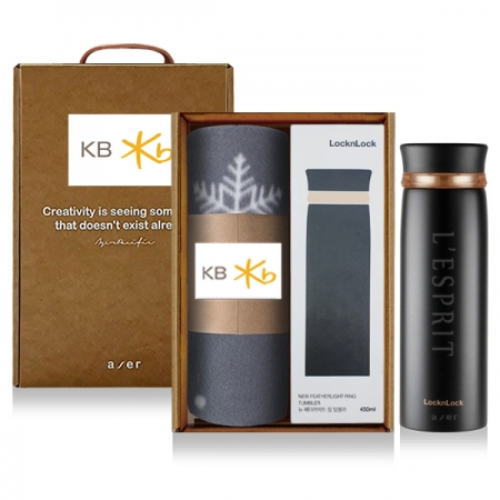 레스쁘리 고급 텀블러 세트 TT (무릎담요 + 락앤락 뉴페더라이트링 텀블러 450ml) #3