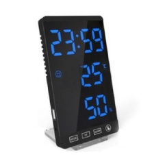 모던오피스 블랙 LED 스탠드 온도표시 필수 디지털 시계 CA150