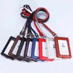 모던오피스 똑딱이 접이식 목걸이 알록달록 카드지갑 DE020