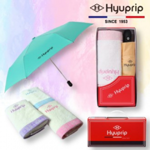 협립 3단 초미니 마시멜로 완전자동 우산 1P+눈꽃 타올1P- 세트