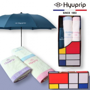 협립 2단 베이직 자동 우산 1P+눈꽃 타올 2P- 세트