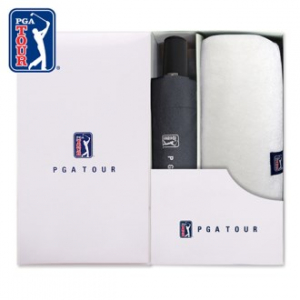 PGA 3단 완전자동 블랙 메탈 우산 + 260g 코마사 타올세트