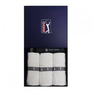 PGA 3단 수동 블랙 메탈 우산 + 130g 면사 타올 3P 세트 ( 미니 )