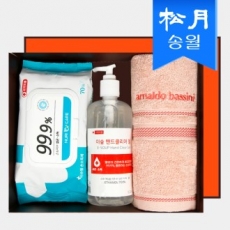 위생키트- 예방 클린 세트 D (ab재즈 타올 1p+이숲 핸드 클리어겔 500ml 1p+항균 티슈 70매 1p)
