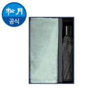 송월 타올 우산세트 25 (3단 컬러무지 우산1 + 라이트 무지40 타올1)