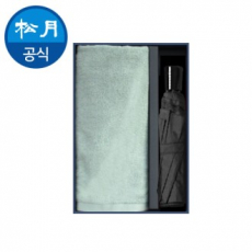 송월 타올 우산세트 25 (3단 컬러무지 우산1 + 라이트 무지40 타올1)