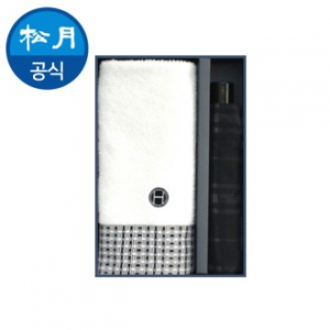 송월 타올우산세트 17, SWU 3단 모던체크 우산 + 송월 호텔컬렉션 톤40 타올