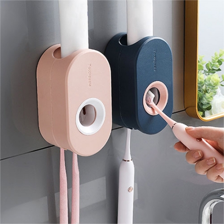 컬러 풀 치약 디스펜서 칫솔걸이 2p #3