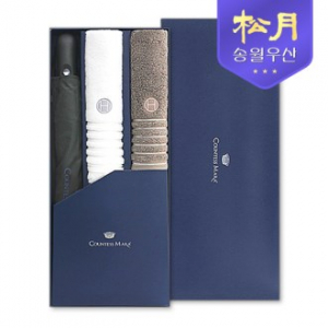 송월 CM 2단 빗살 보더 65 우산 + 호텔컬렉션 필라라인 타올 190g 콤보 세트