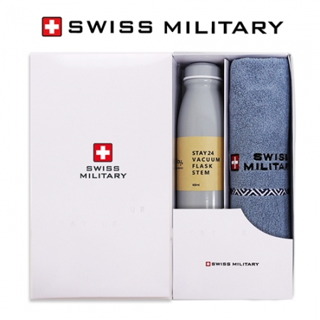 스위스밀리터리 160g 면사 타올+스테이 24 텀블러 (450ml) 세트 #2