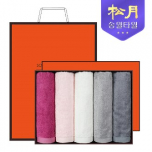[송월타올]솔리드 뱀부얀 210g 5P 타올세트, 뱀부타올