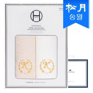 [송월타올] 카이저 40수 코마사 타올 160G 2매 선물세트 (쇼핑백) s