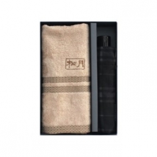 송월 우산 + 수건 콤보 세트 - SWU 3단 모던체크 타올 1개, 노을 40 타올 1장 2매입 세트