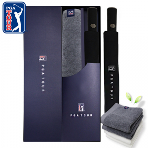 PGA 2단 자동 리플렉티브 우산 + 260g 코마사 타올세트