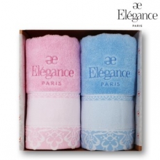 엘레강스 E-21 덴텔 칼라 전사 세면타올 2매 세트 40x80cm, 타올