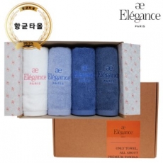 엘레강스 E-21 솔리드 향균 세면타올 4매 세트 40x80cm, 타올