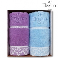 엘레강스 E-21 덴텔 세면타올 2매 세트 40x80cm, 타올