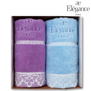 엘레강스 E-21 덴텔 세면타올 2매 세트 40x80cm, 타올