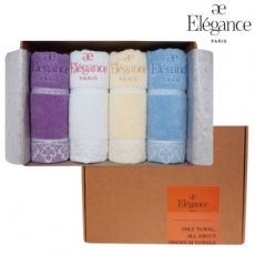 엘레강스 E-21 덴텔 세면타올 4매 세트 40x80cm, 타올