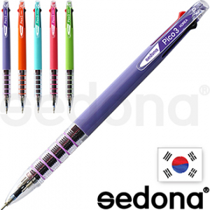 세도나 피코 니들 3색 볼펜(독일 잉크 / 초초저점도) // 국산