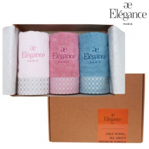 엘레강스 E-21 엘리시아 세면타올 3매 세트 40x80cm, 타올