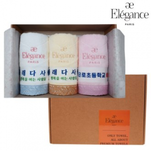 엘레강스 E-21 스크롤 칼라 전사 세면타올 3매 세트 40x80cm, 타올