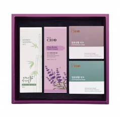 청화 대나무 수딩젤, 핸드크림, 아로마 비누 2구 세트