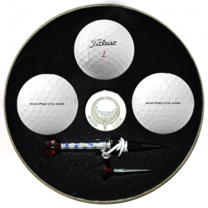 원형 타이틀리스트 PRO V1X 3구 볼마커 자석티 세트