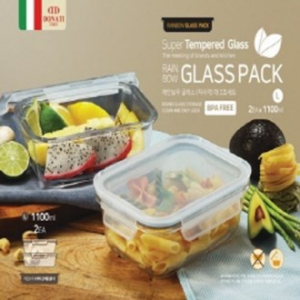 도나티 강화 직사각 대 2조 밀폐용기 세트