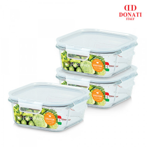 도나티 강화 정사각 소 3조 밀폐용기 세트