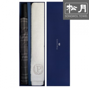 송월 SW 2단 뉴 모던 체크 우산 1p + 프레스티지 항균 무지 타올 150g 1p