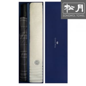 송월 SW 2단 뉴 모던 체크 우산 1p + 호텔 컬렉션 필라라인 타올 1p