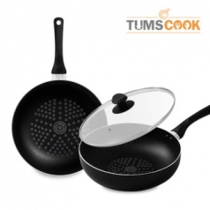 텀스쿡 인덕션 팬 3종 (후라이팬 28+궁중팬 28+유리뚜껑 28)