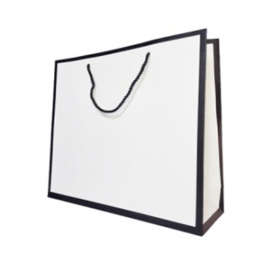 코팅 쇼핑백 백색 테두리 3호 320 X 100 X 280