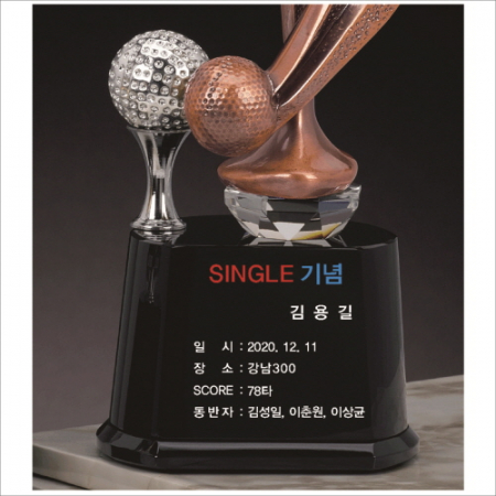 조각가 작품 콜렉션 8 - 브론즈 금속크리스탈 골프트로피 #5