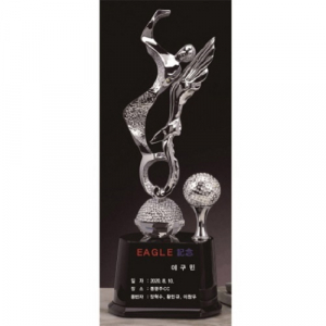 조각가 작품 콜렉션 14 - 금속크리스탈 실버 골프트로피