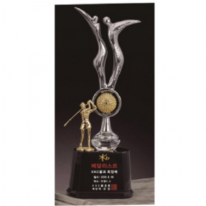 조각가 작품 콜렉션 13 - 금속크리스탈 골드 골프트로피