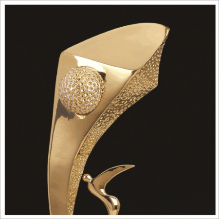 조각가 작품 콜렉션 3 - 골드 금속크리스탈 골프트로피 #3