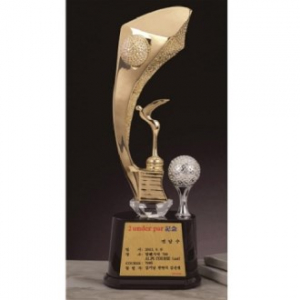 조각가 작품 콜렉션 3 - 골드 금속크리스탈 골프트로피