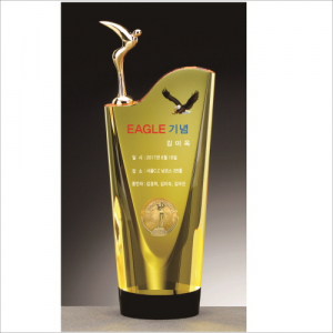 투톤 스몰골프모션 크리스탈 트로피