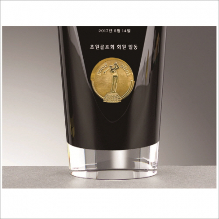 블랙  화이트 골프 크리스탈 트로피 #4