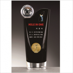 블랙 화이트 투톤 통 크리스탈 트로피