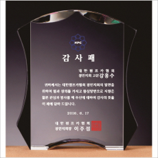 화이트 블랙 투톤 통 크리스탈 상패