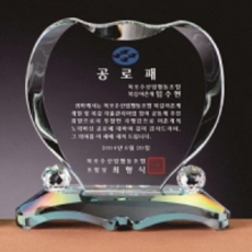 화이트 하트 크리스탈 상패
